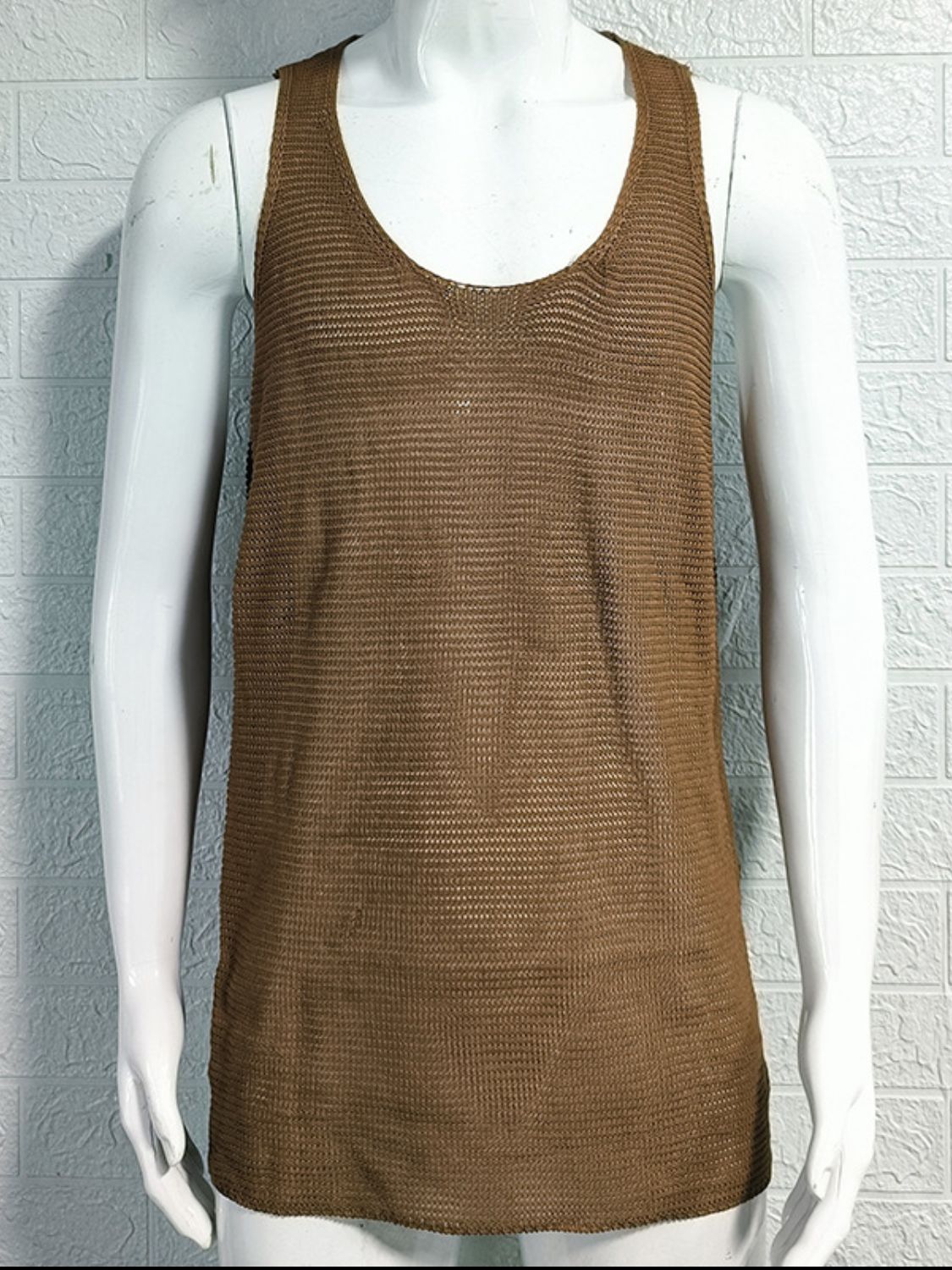 Men's Plus Size Scoop Neck Knit Tank