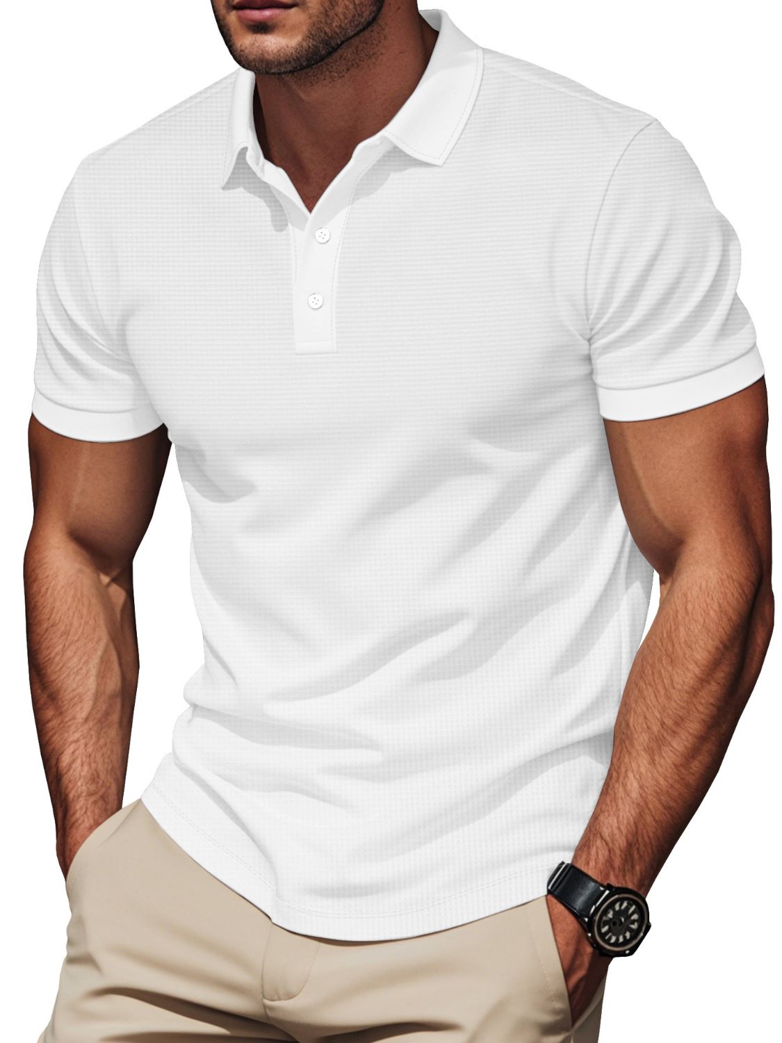 Men's Full Size Short Sleeve Collared Polo Plus Size