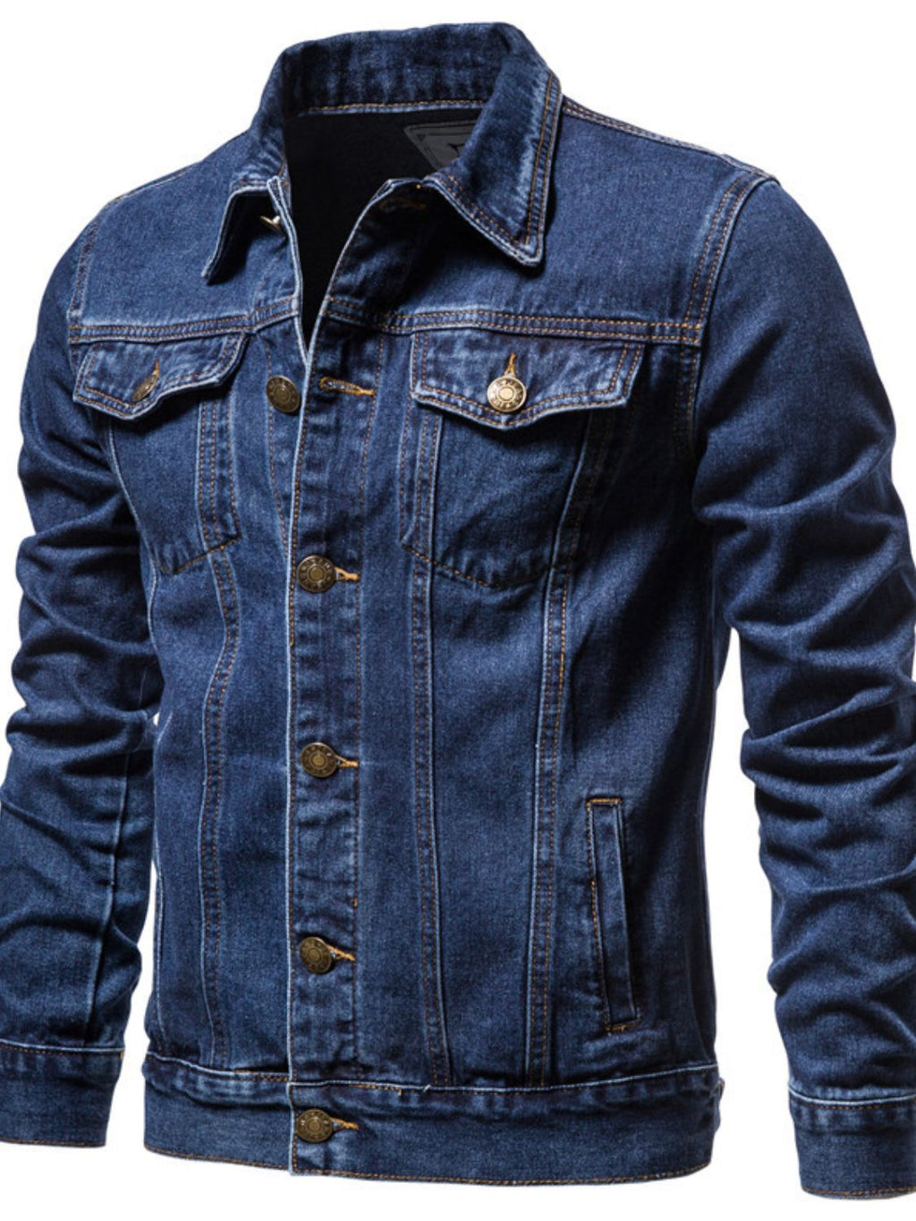 Men's Button Down Long Sleeve Denim Jacket