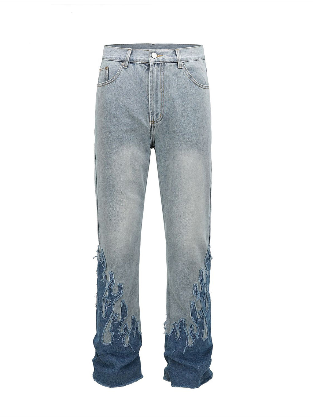 Men's Flame Pattern Patch Cargo Jeans '