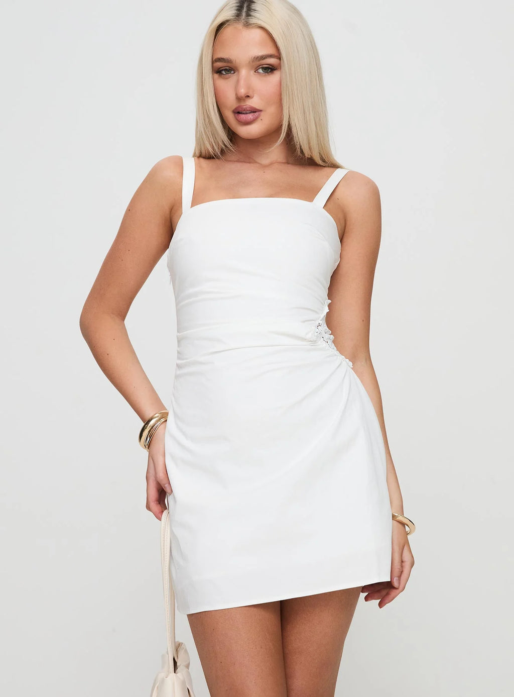 Doiley Moiley Mini Dress White