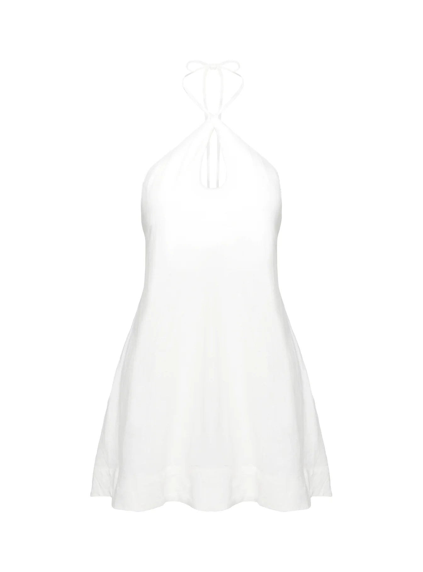 Thomasina Linen Halter Dress White