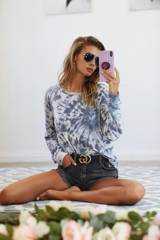 BiBi Tie Dye Print Terry T-Shirt