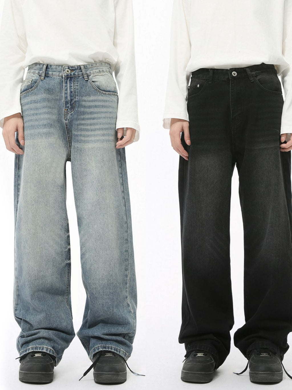 High Rise Wide Leg Casual Jeans