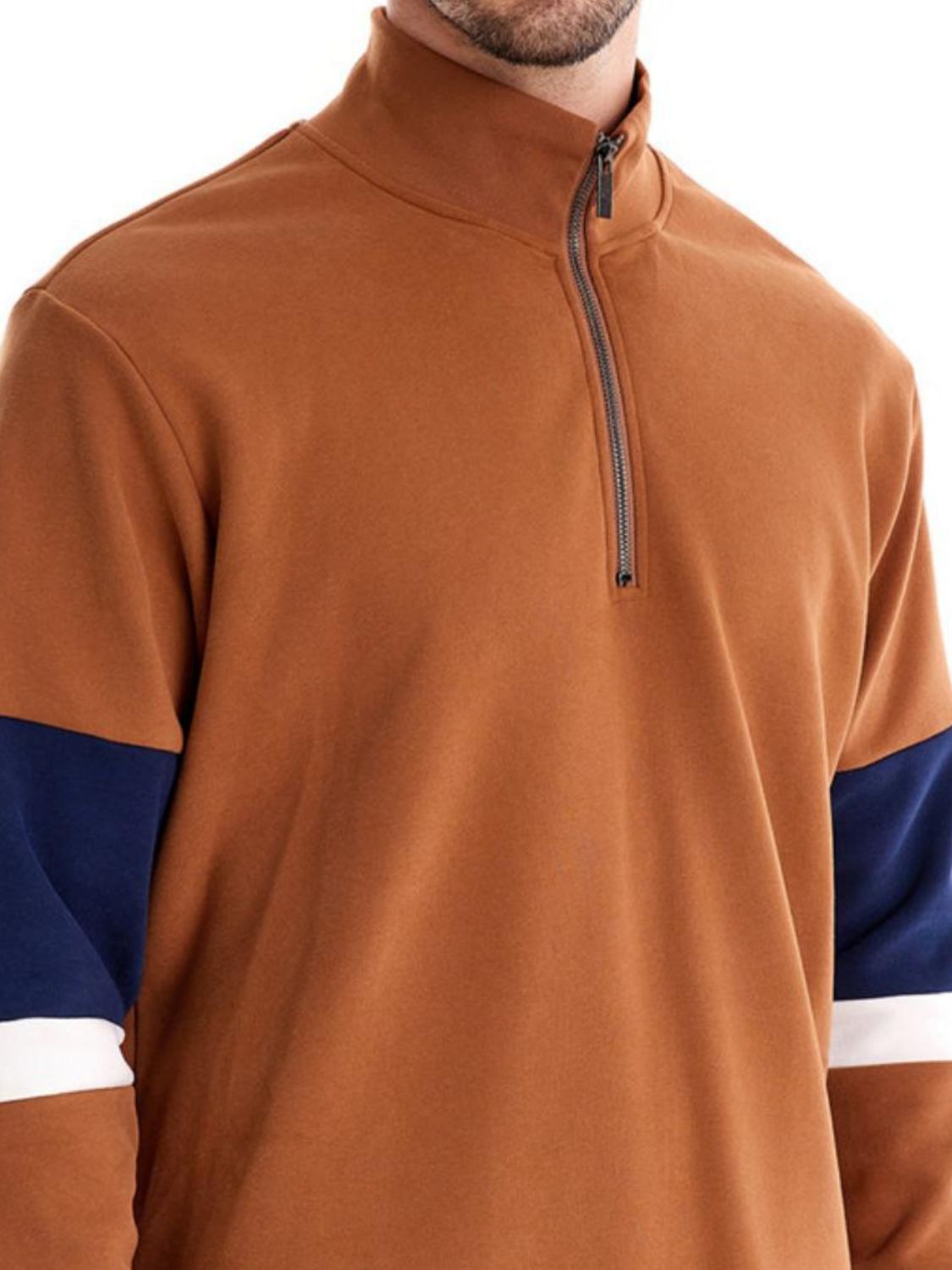 Men's Color Block Long Sleeve Polo