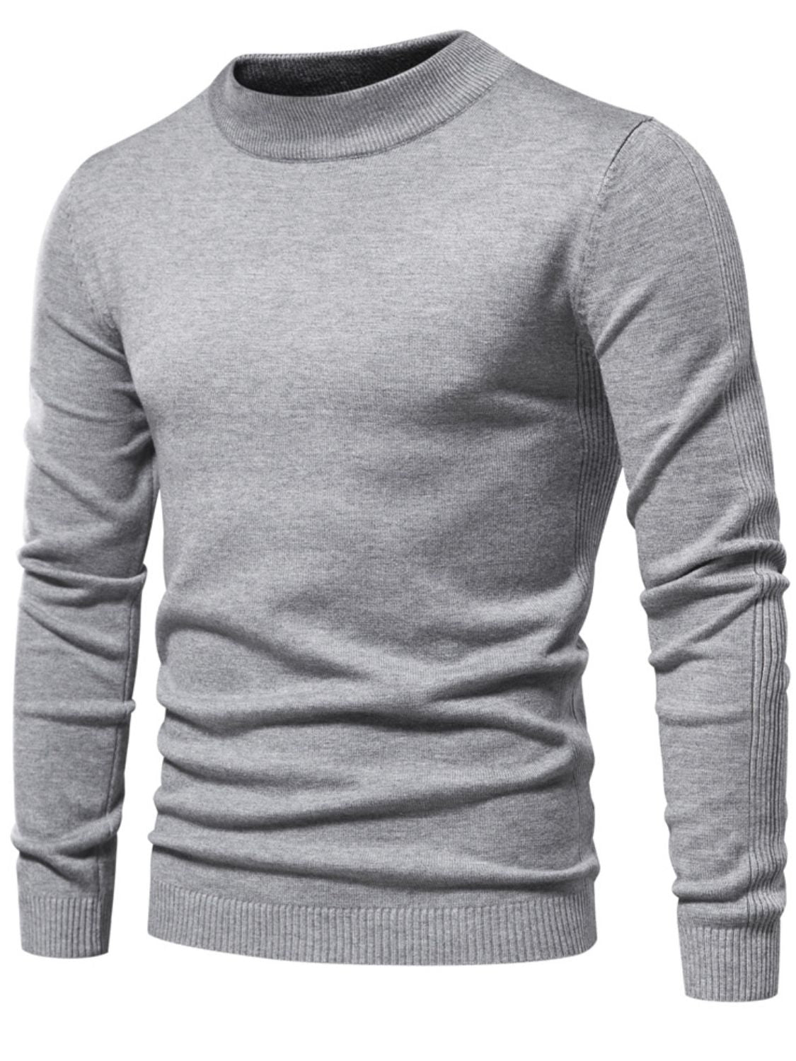 Men's Mock Neck Long Sleeve Sweater