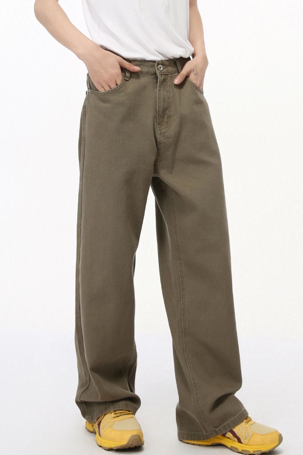 Straight-Leg Jeans with Back Elasticated Waistband