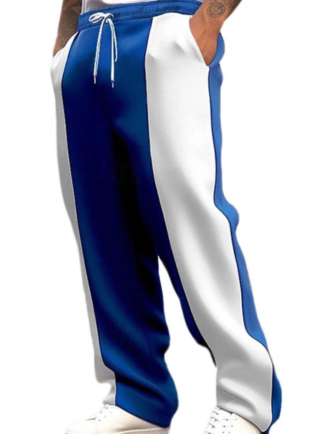 Men's Full Size Drawstring Contrast Pants Plus Size