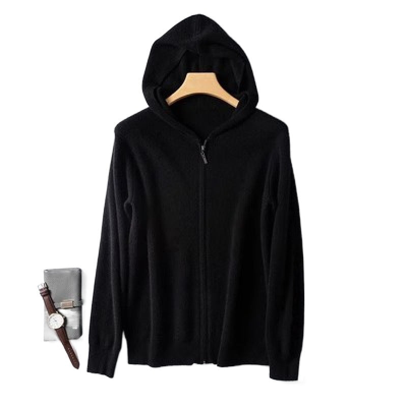 Men's Plus Size Zip Up Long Sleeve Hooded Cardigan