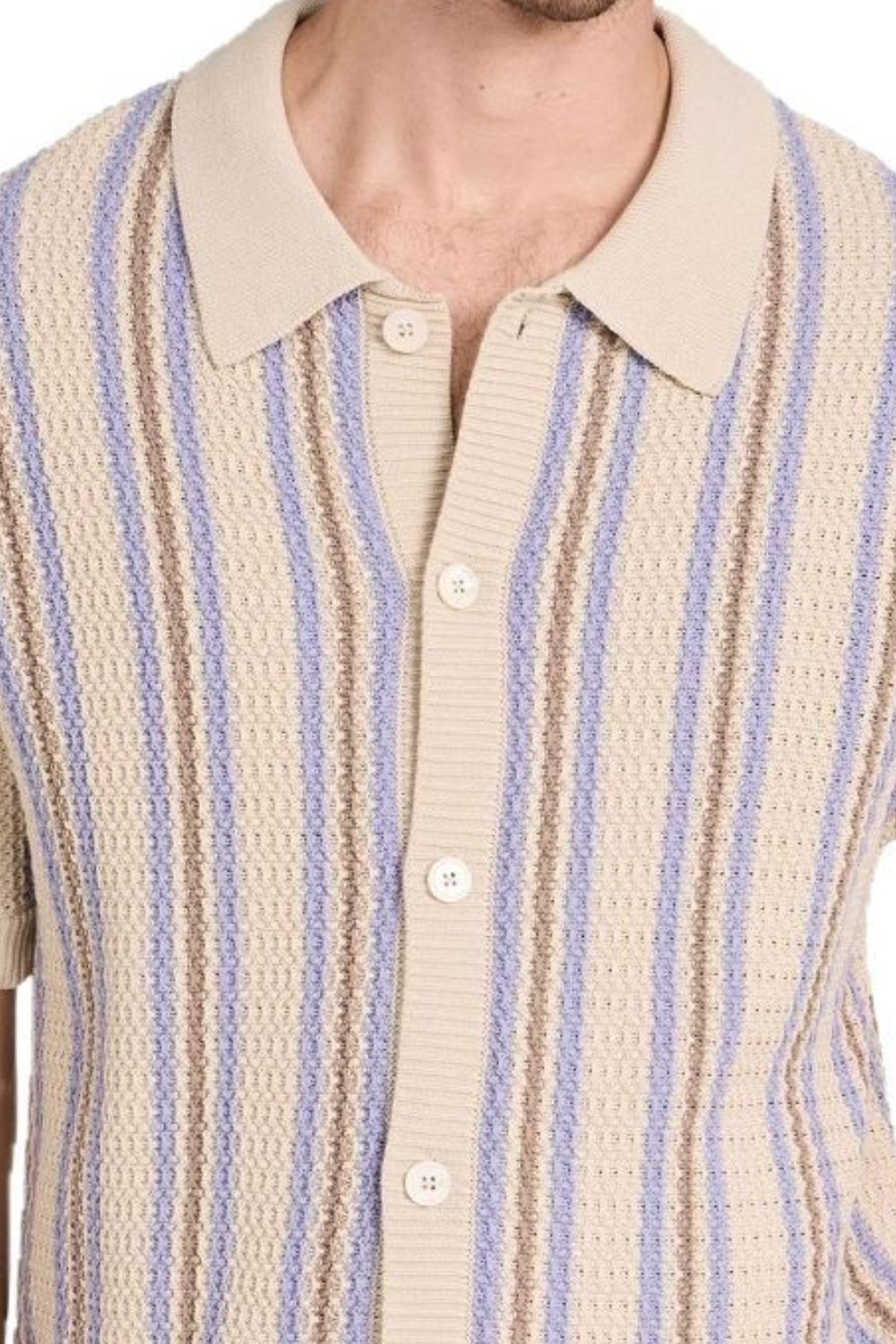 Men's Plus Size Striped Button Down Short Sleeve Shirt