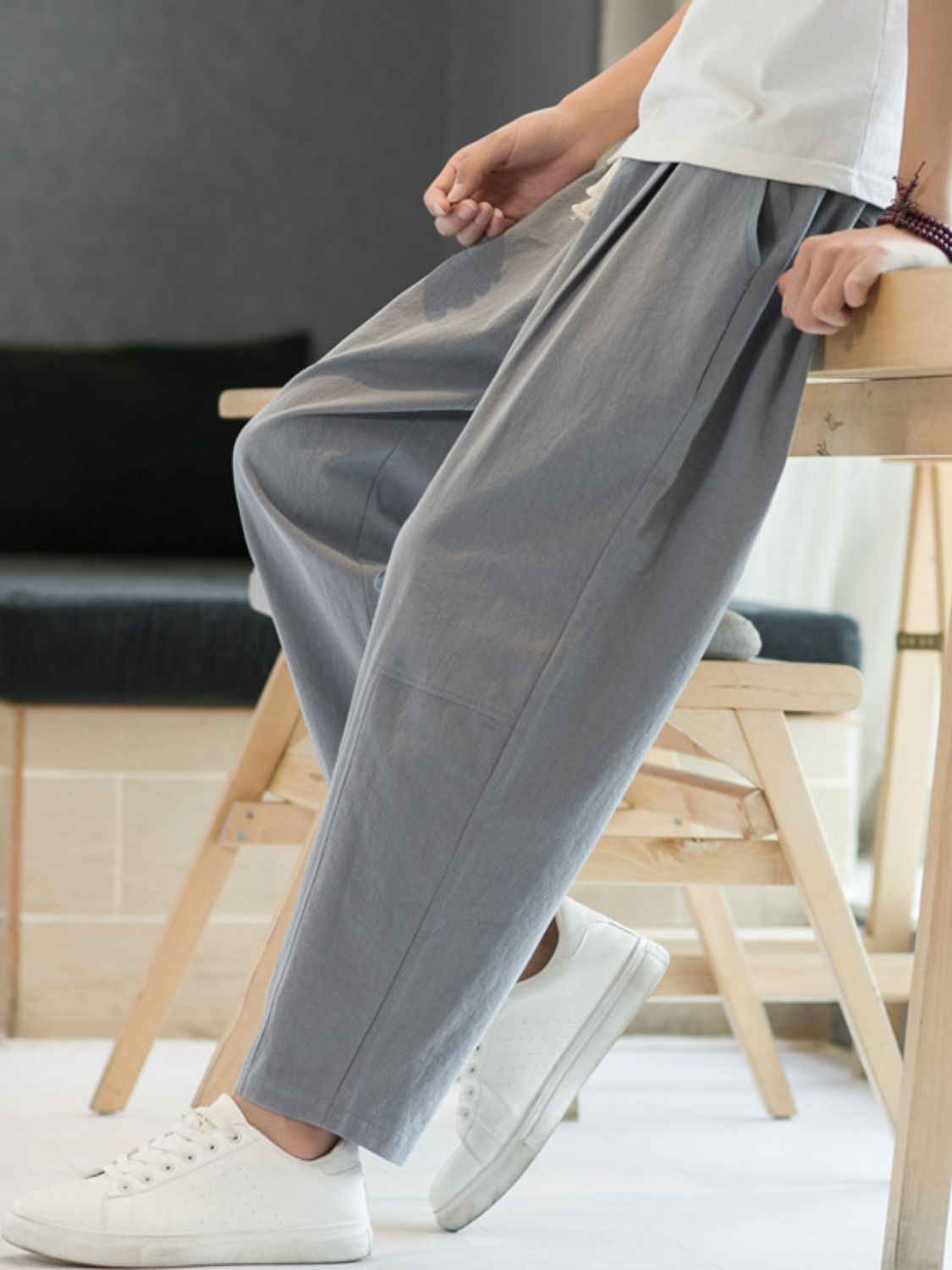 Men's Plus Size Cropped Straight Pants