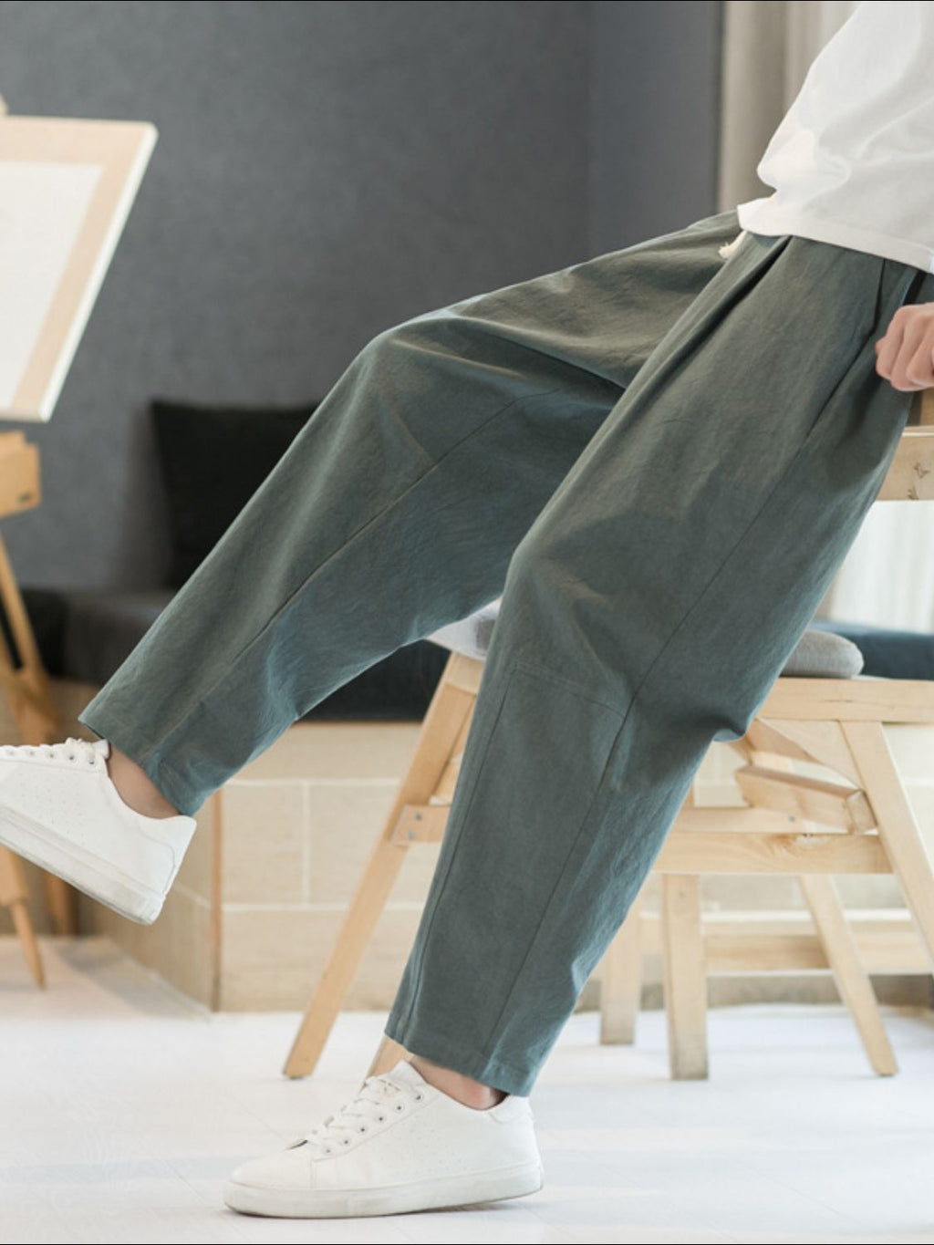 Men's Plus Size Cropped Straight Pants