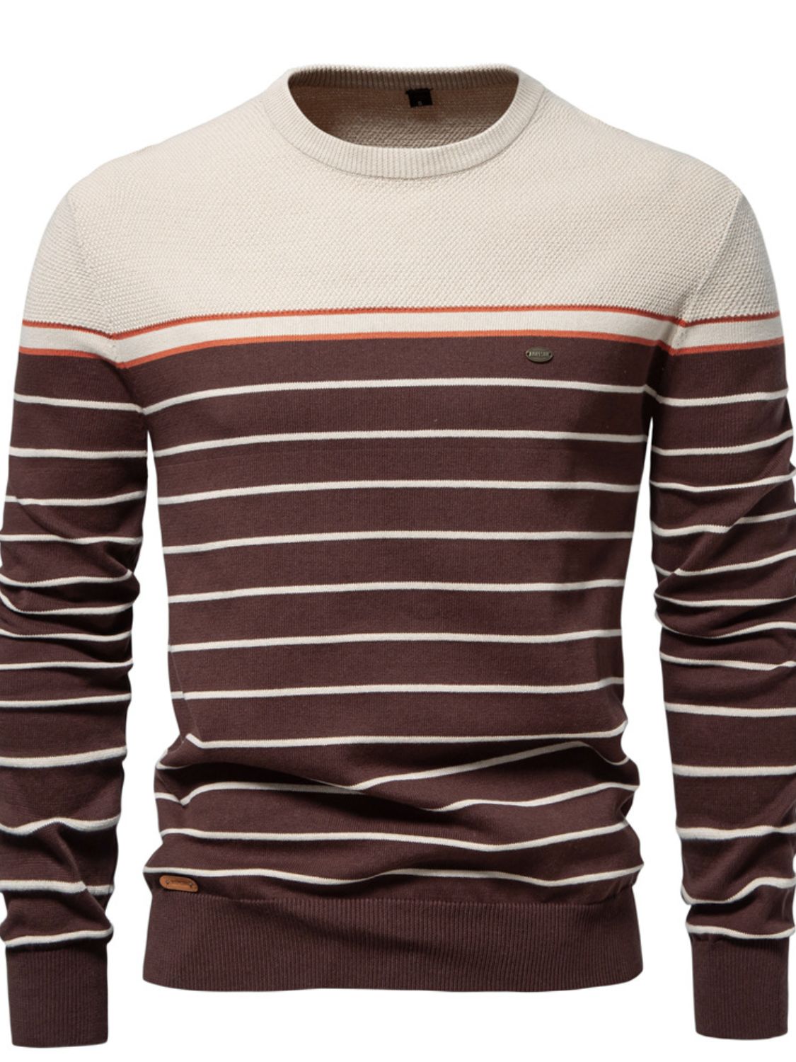 Men's Striped Round Neck Long Sleeve Sweater
