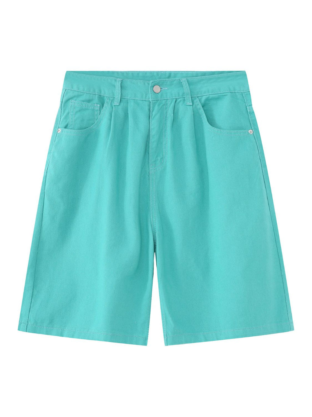 Mid Rise Denim Shorts