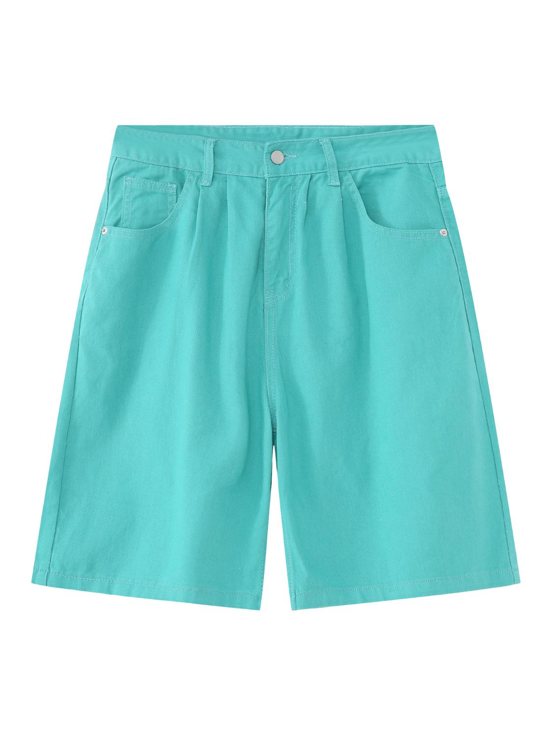 Mid Rise Denim Shorts