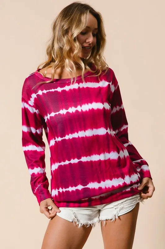 BiBi Tie Dye Print Terry Sweatshirt