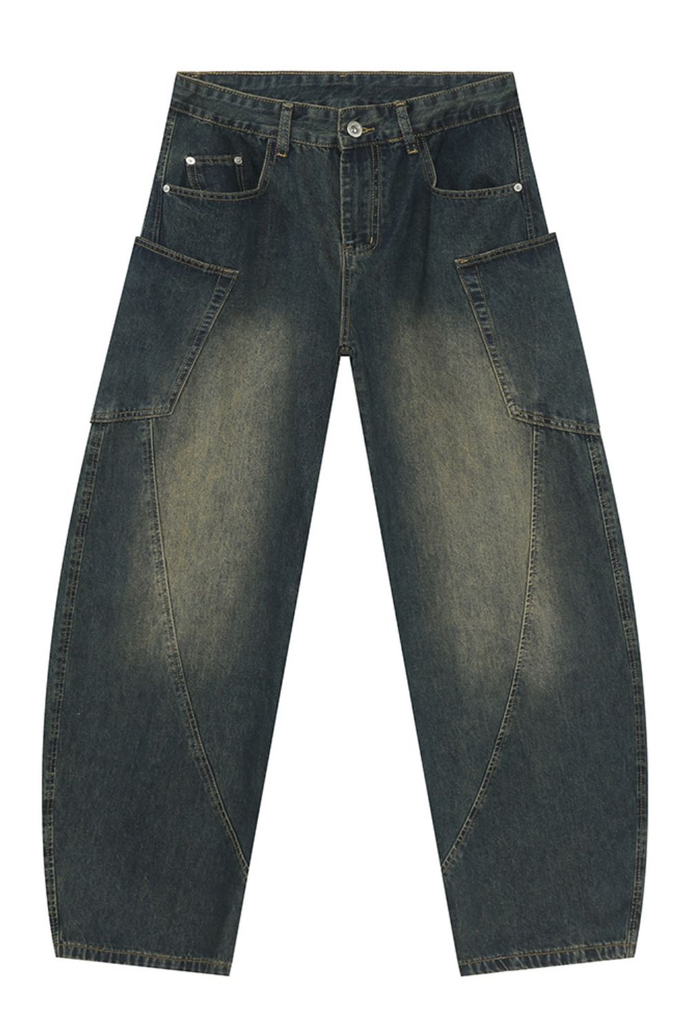 Mid Rise Waist Jeans with Pockets