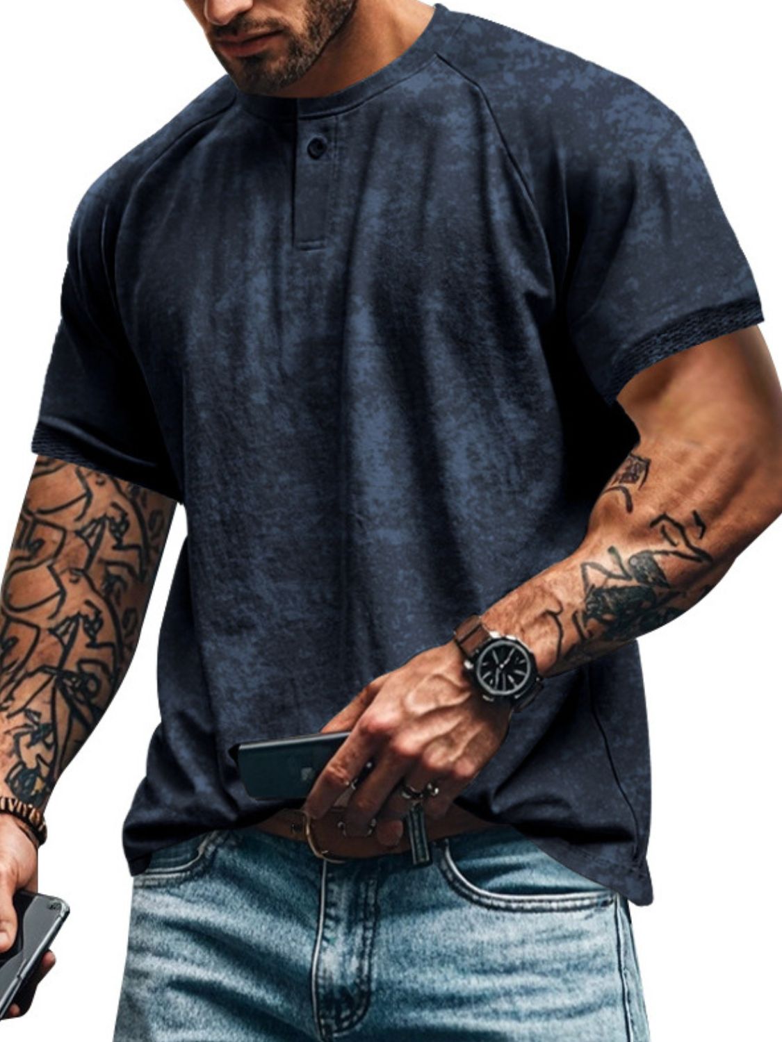 Men's Full Size Round Neck Short Sleeve T-Shirt Plus Size