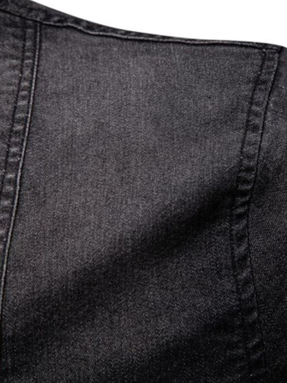 Men's Button Down Collared Neck Denim Shirt