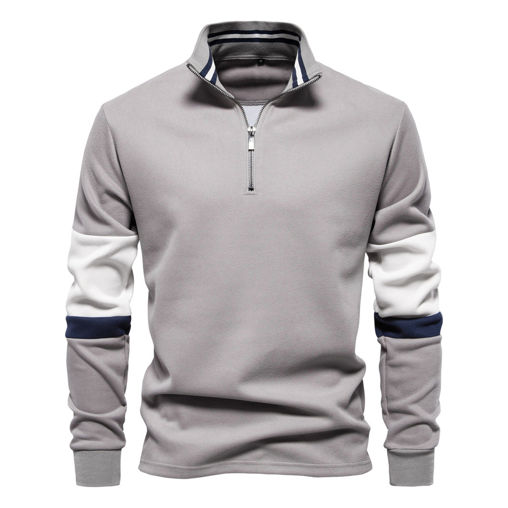 Men's Color Block Long Sleeve Polo
