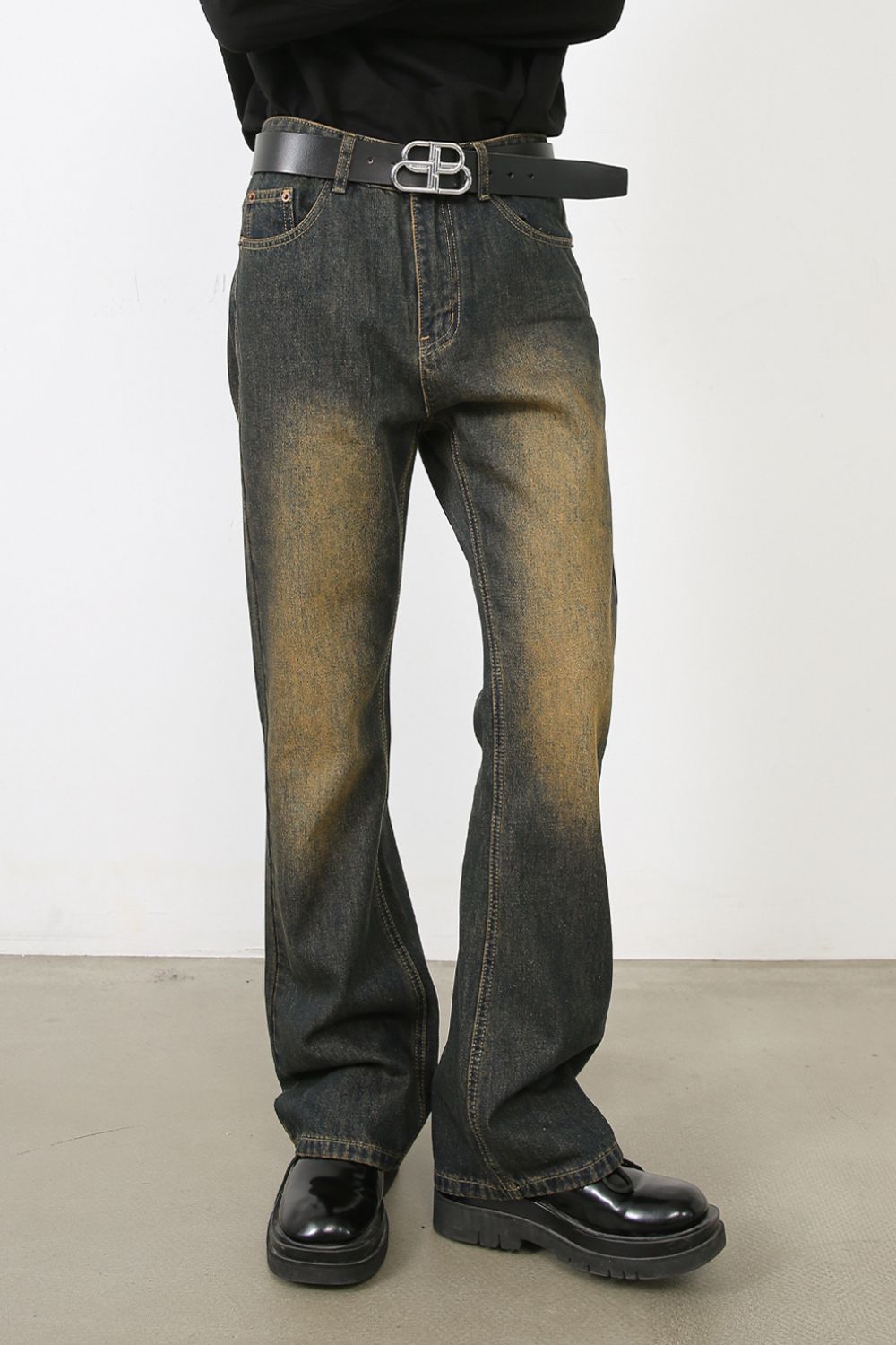 Men's Washed Bootcut Jeans