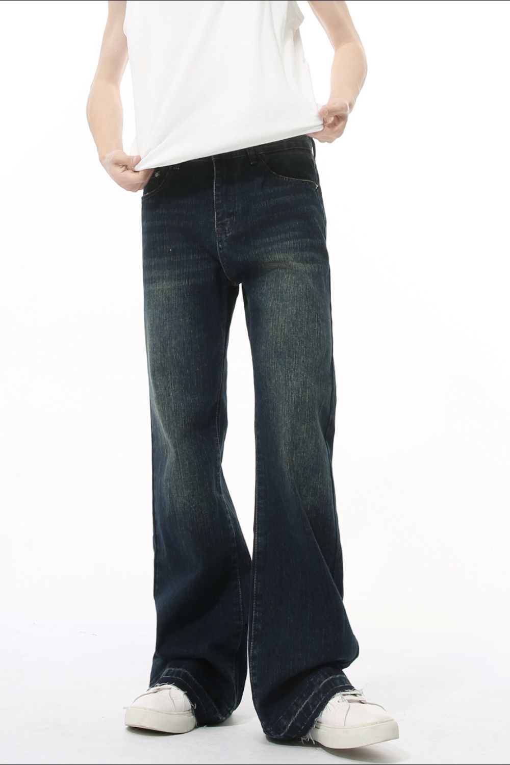 Raw Hem Jeans with Pockets