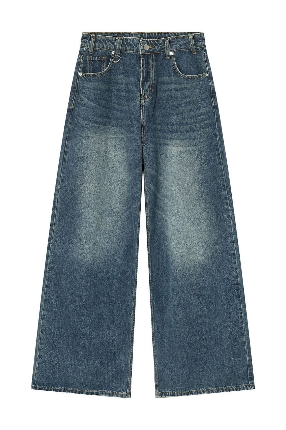 Pocketed Wide Leg Jeans