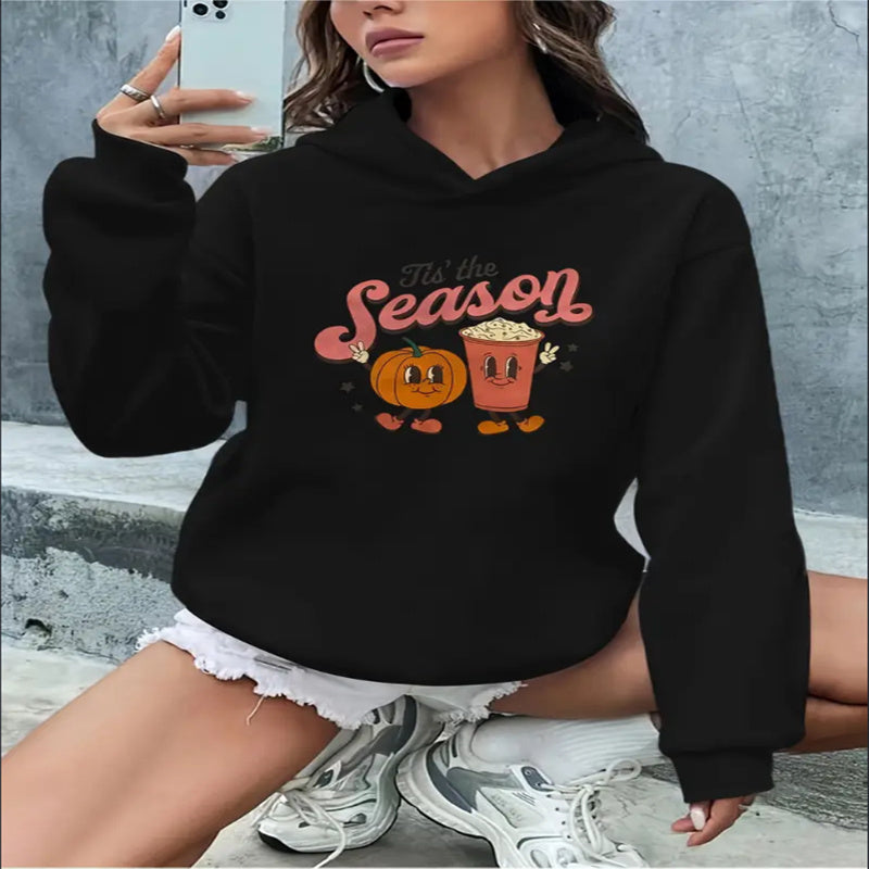 Women's Casual Ribbed Knitted Hooded Sweatshirt