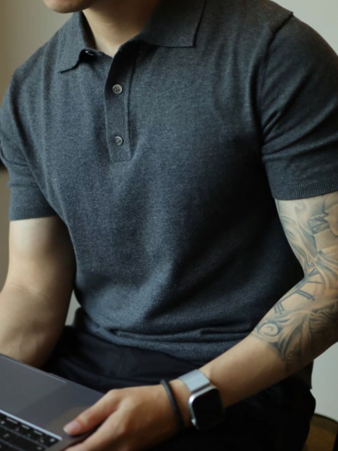 Men's Plus Size Button Detail Short Sleeve Polo