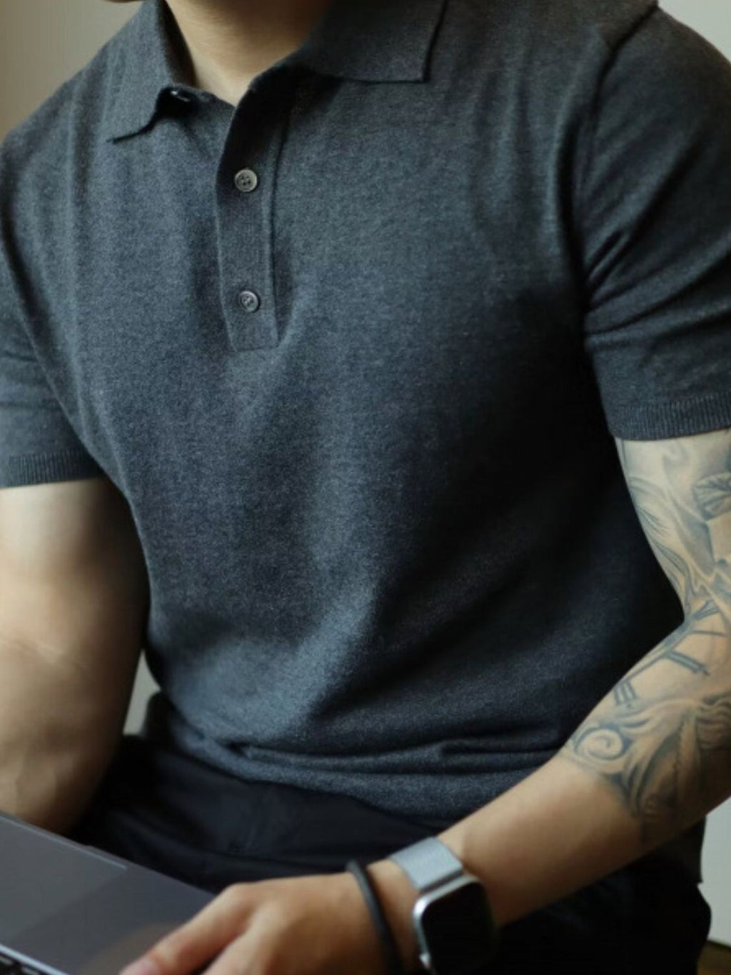 Men's Plus Size Button Detail Short Sleeve Polo