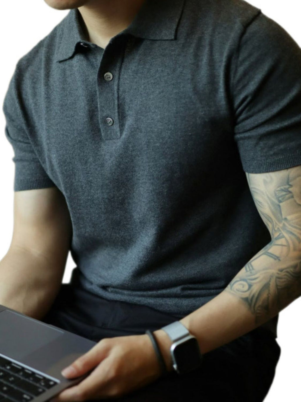 Men's Plus Size Button Detail Short Sleeve Polo