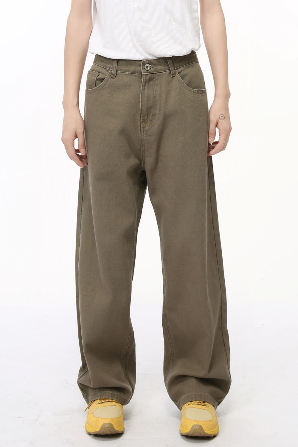 Straight-Leg Jeans with Back Elasticated Waistband