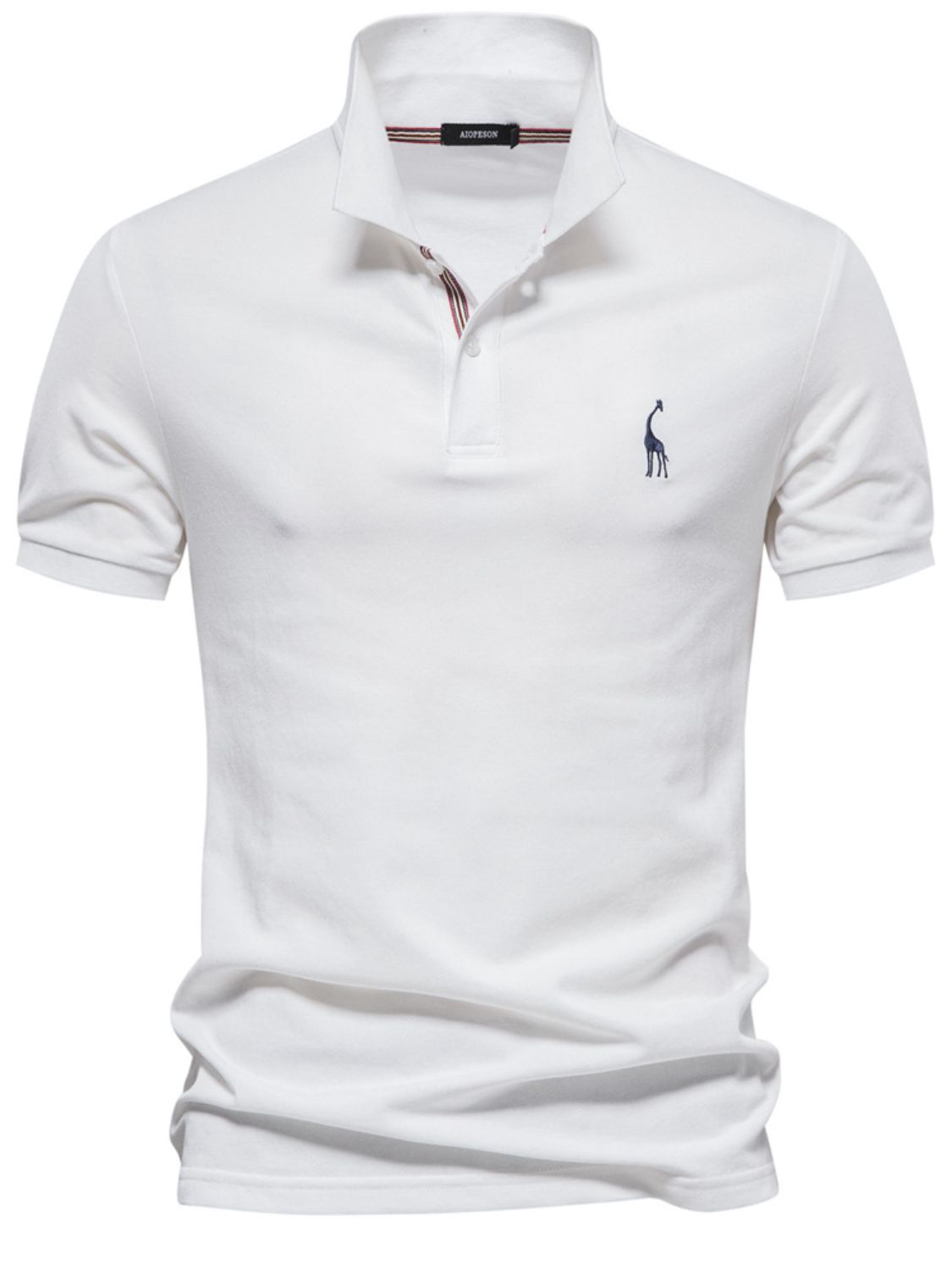 Men's Giraffe Embroidered Short Sleeve  Polo