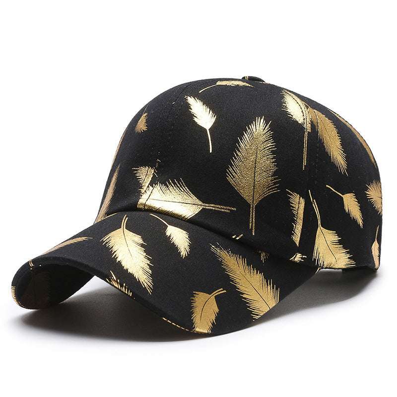 Bronzing Feather Peaked Cap Men's Outdoor Sports Sun-proof Hat Baseball Cap