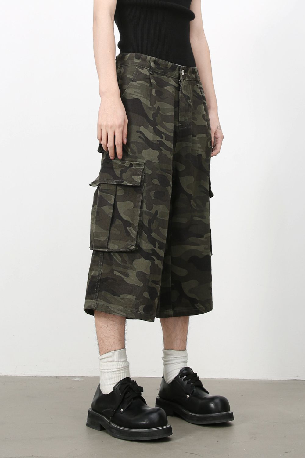 Men's Camouflage Denim Cargo Shorts