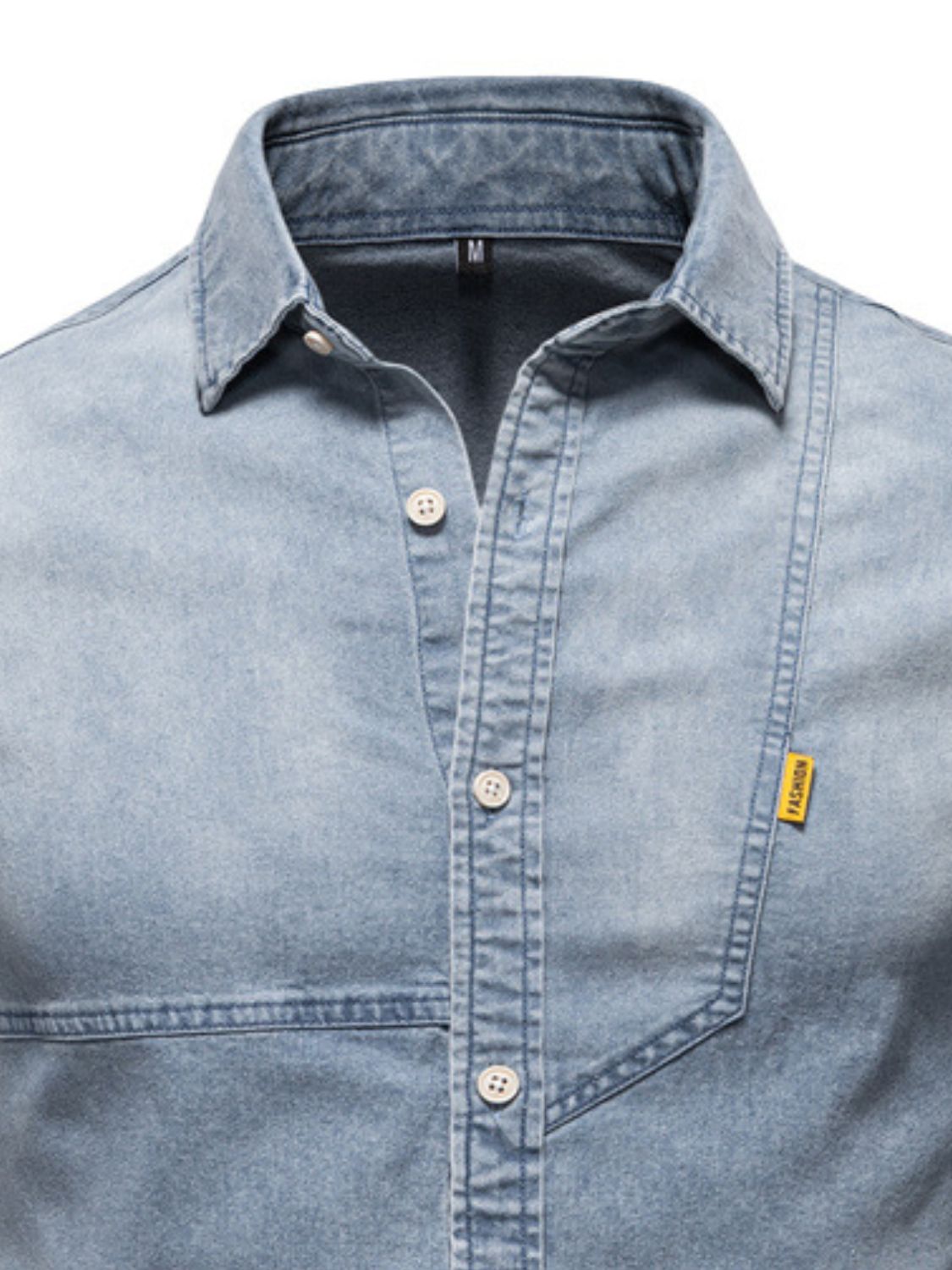 Men's Button Down Collared Neck Denim Shirt