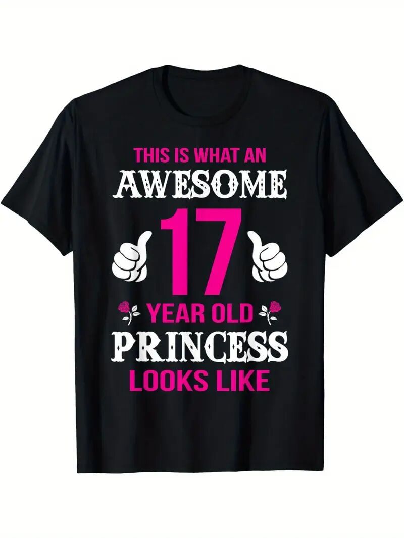 Women's Graphic T-Shirt - Stylish Black Short Sleeved Top S-2XL