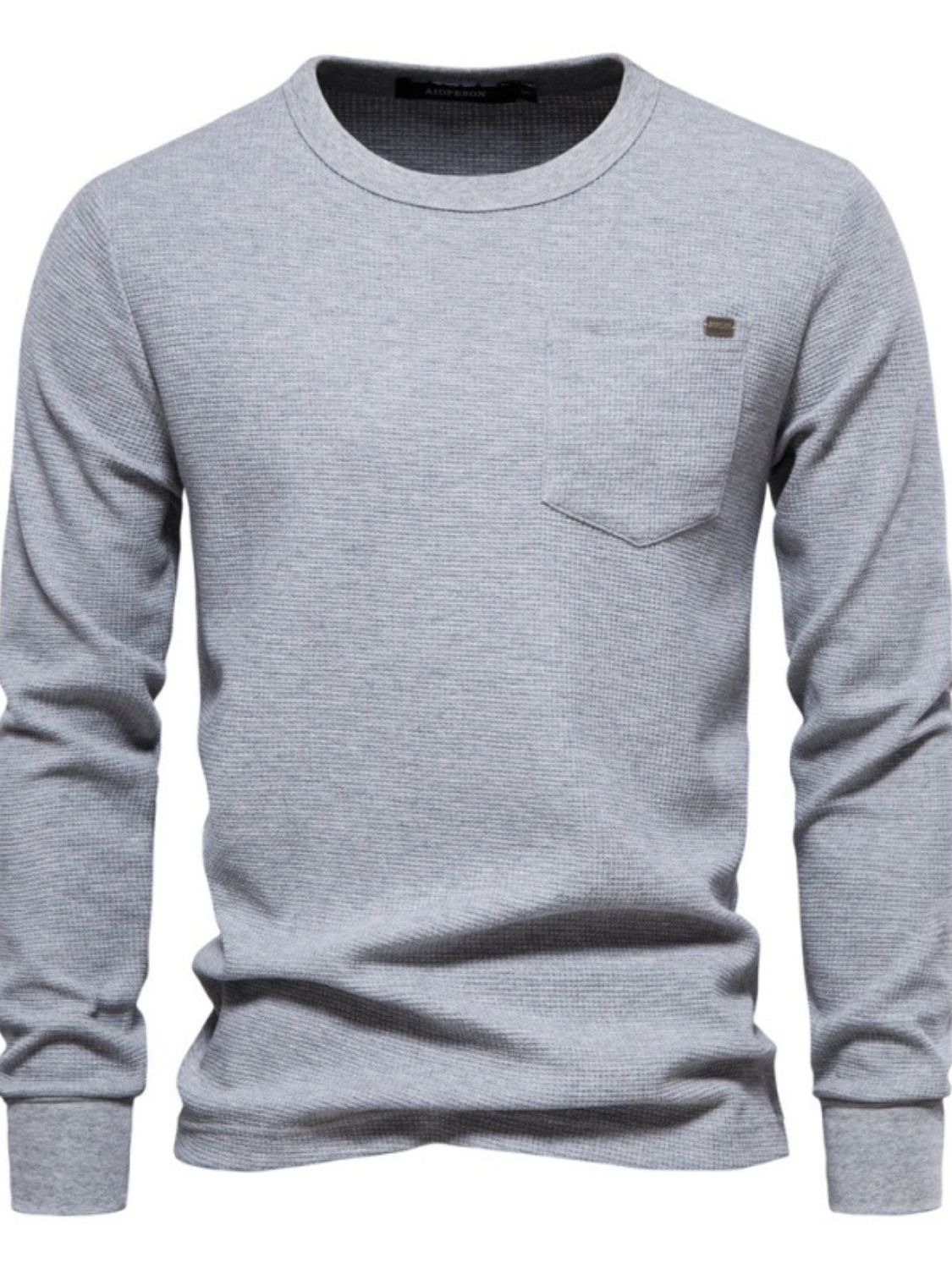 Men's Waffle-Knit Round Neck T-Shirt