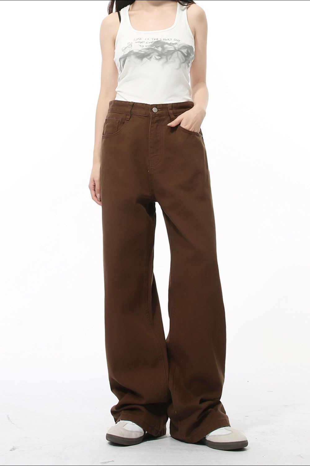 Pocketed Wide Leg Men's Jeans