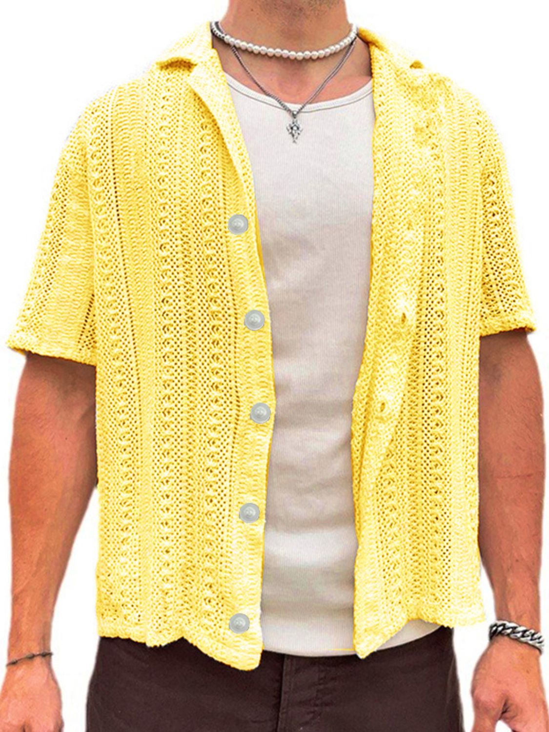 Men's Full Size Button Down Short Sleeve Shirt Plus Size