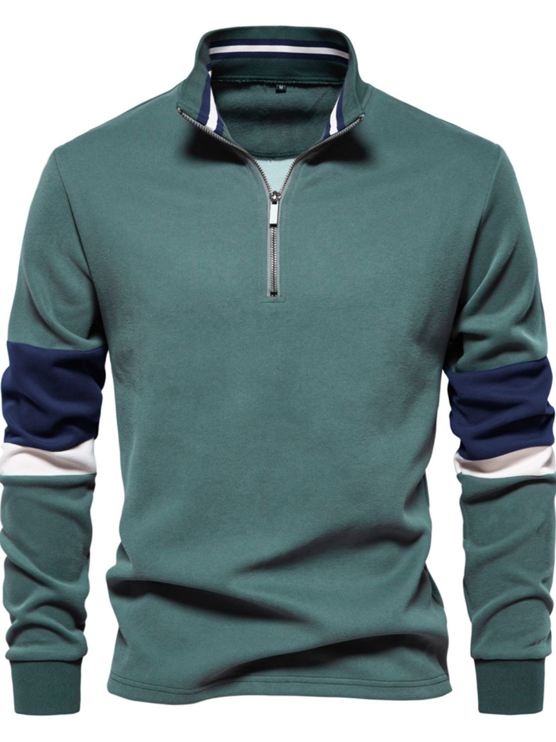 Men's Color Block Long Sleeve Polo