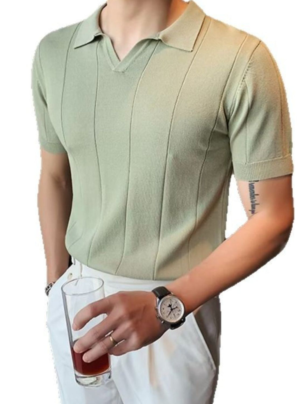 Men's Plus Size Collared Neck Short Sleeve Polo