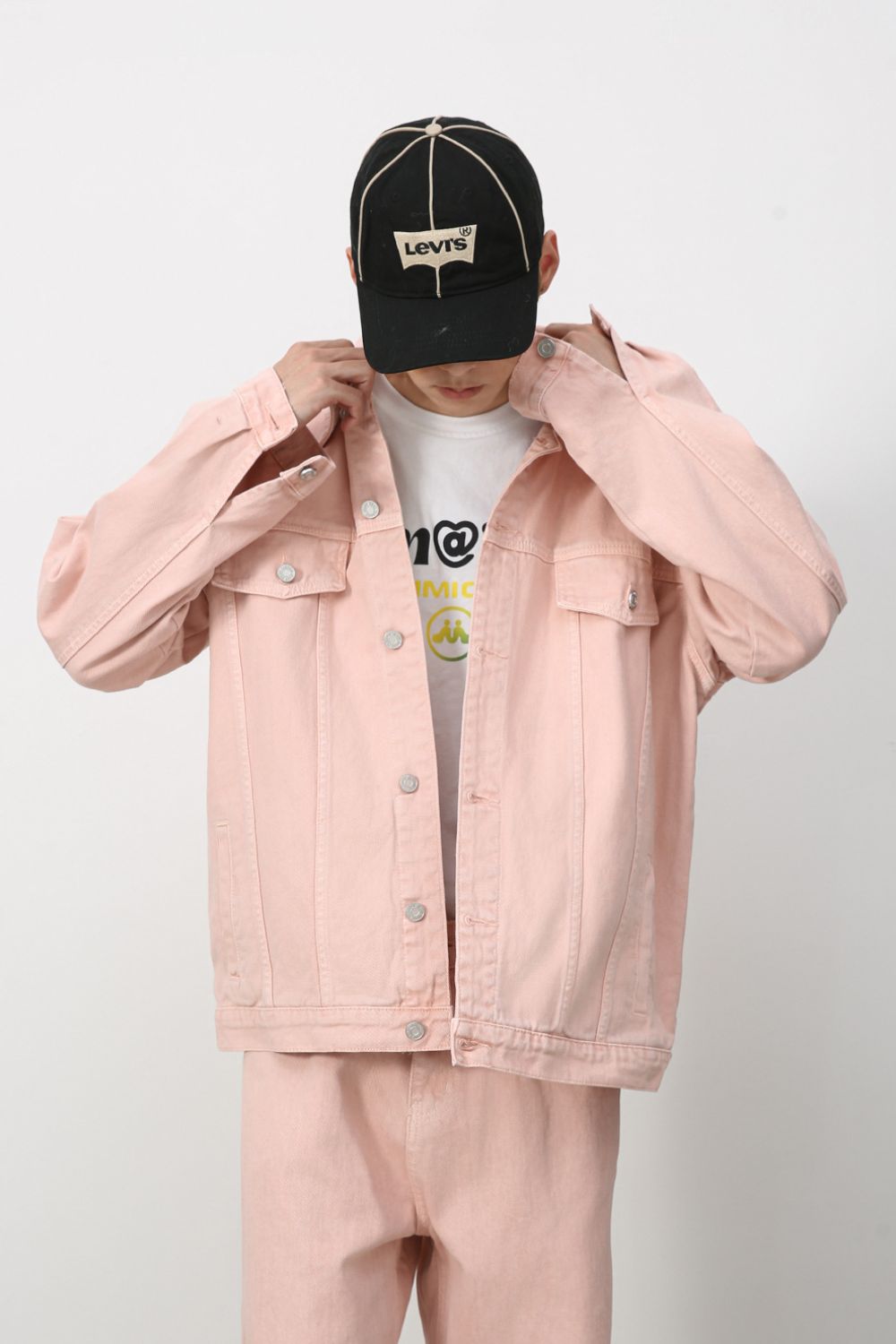 Men's Button Up Dropped Shoulder Denim Jacket