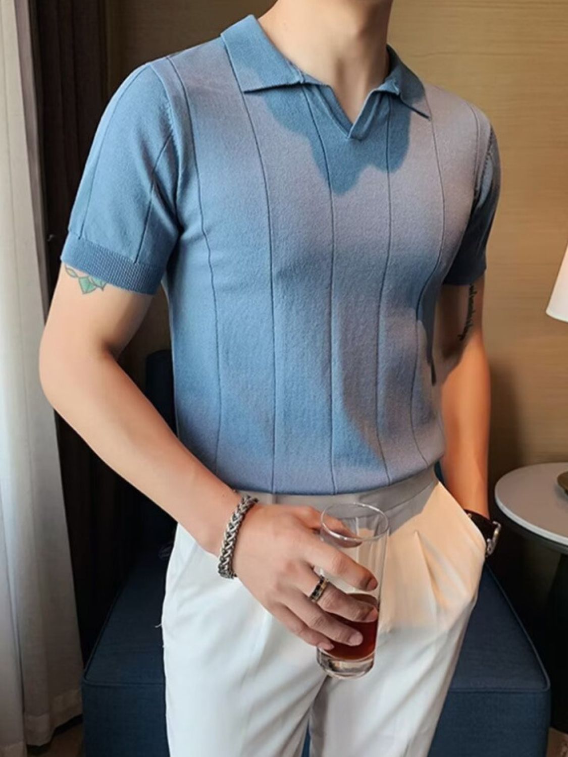 Men's Plus Size Collared Neck Short Sleeve Polo