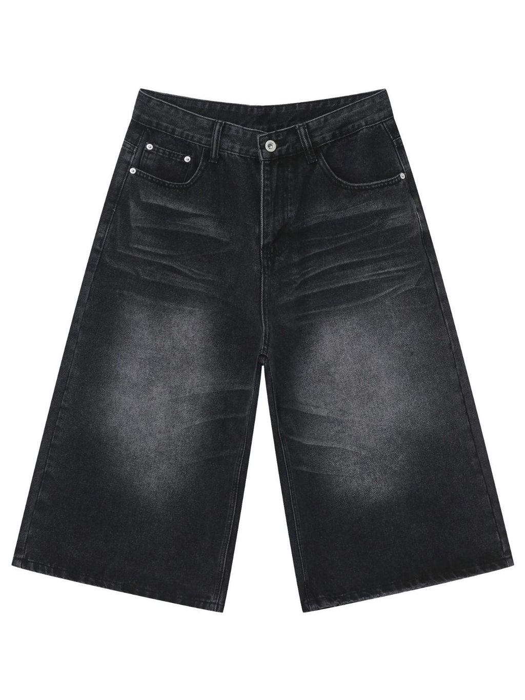 Men's Washed Denim Shorts with Pockets