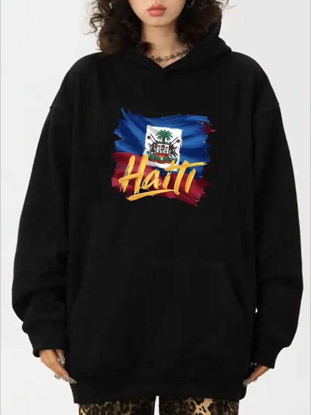 Women's Fashion Navigation Map Long Sleeve Printed Hoodie