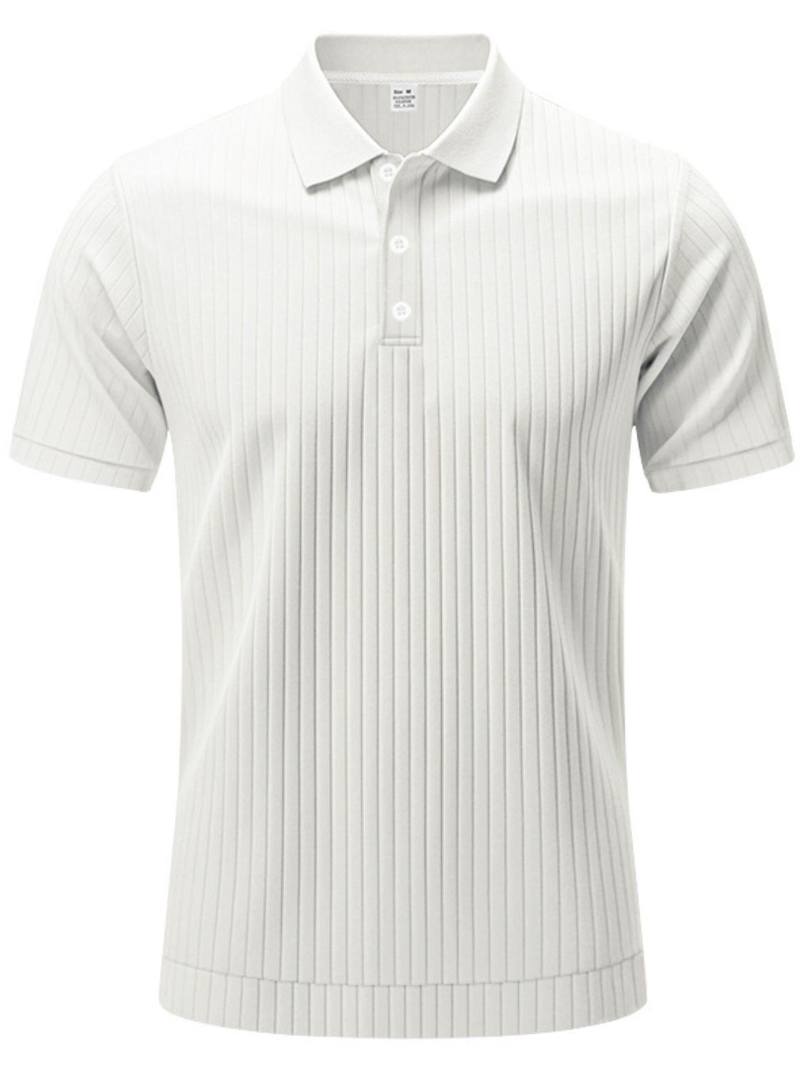 Men's Full Size Ribbed Short Sleeve Polo Plus Size
