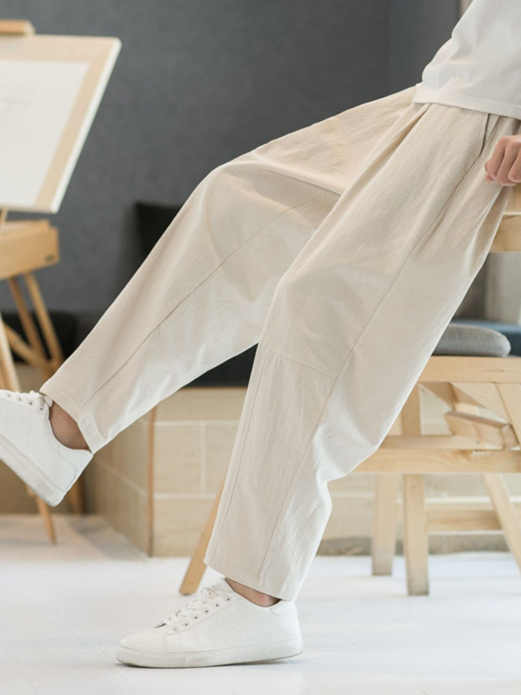 Men's Plus Size Cropped Straight Pants