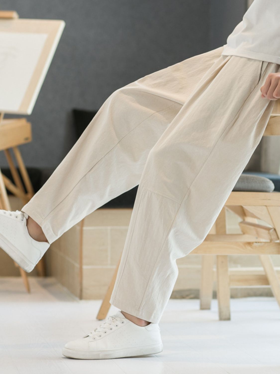 Men's Plus Size Cropped Straight Pants