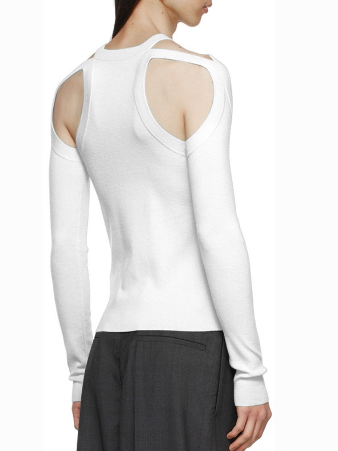 Men's Full Size Cutout Round Neck Long Sleeve Top Plus Size